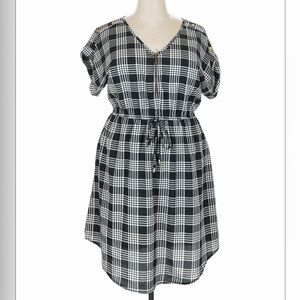Black and White Plaid Women's Dress